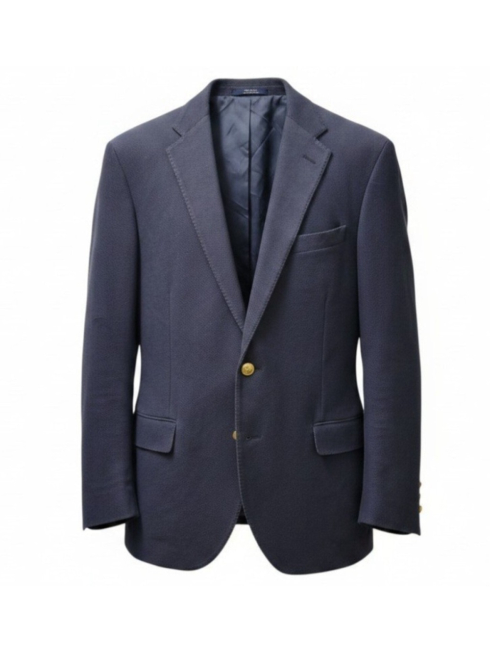 Polo Ralph Lauren Men's Navy 2-Button Side-Vent Gold Buttons Knit Blazer Sz 42R